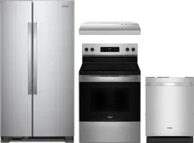 4 Piece Package Includes Refrigerator, Range, Hood And Dishwasher