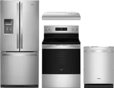 4 Piece Package Includes Refrigerator, Range, Hood And Dishwasher