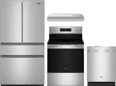 4 Piece Package Includes Refrigerator, Range, Hood And Dishwasher