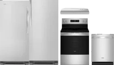 5 Piece Package Includes Refrigerator, Freezer, Range, Hood And Dishwasher