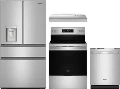 4 Piece Package Includes Refrigerator, Range, Hood And Dishwasher