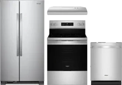 4 Piece Package Includes Refrigerator, Range, Hood And Dishwasher