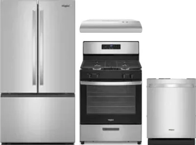 4 Piece Package Includes Refrigerator, Range, Hood And Dishwasher