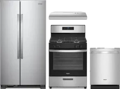 4 Piece Package Includes Refrigerator, Range, Hood And Dishwasher