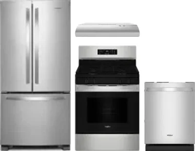 4 Piece Package Includes Refrigerator, Range, Hood And Dishwasher