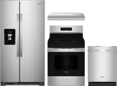 4 Piece Package Includes Refrigerator, Range, Hood And Dishwasher