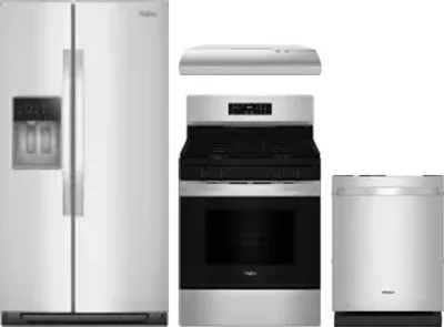 4 Piece Package Includes Refrigerator, Range, Hood And Dishwasher