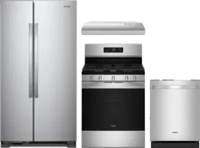 4 Piece Package Includes Refrigerator, Range, Hood And Dishwasher