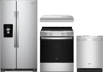 4 Piece Package Includes Refrigerator, Range, Hood And Dishwasher