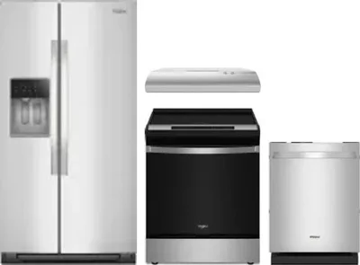 4 Piece Package Includes Refrigerator, Range, Hood And Dishwasher