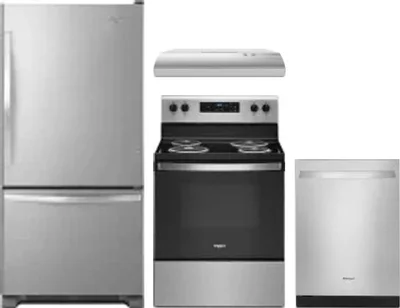4 Piece Package Includes Refrigerator, Range, Hood And Dishwasher