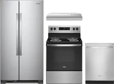4 Piece Package Includes Refrigerator, Range, Hood And Dishwasher