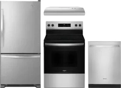 4 Piece Package Includes Refrigerator, Range, Hood And Dishwasher