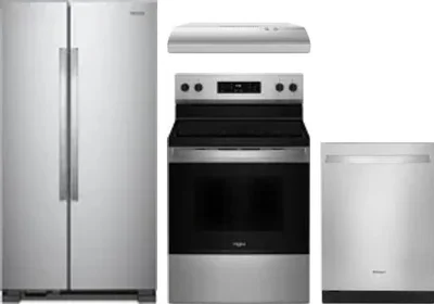 4 Piece Package Includes Refrigerator, Range, Hood And Dishwasher