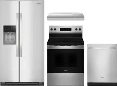 4 Piece Package Includes Refrigerator, Range, Hood And Dishwasher