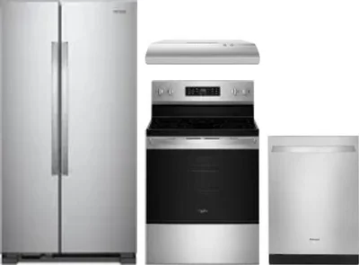 4 Piece Package Includes Refrigerator, Range, Hood And Dishwasher