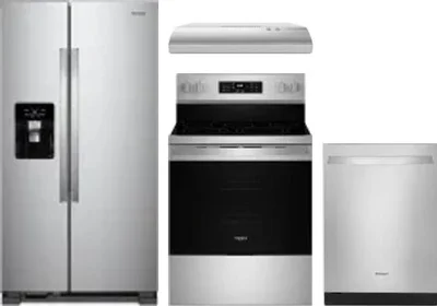 4 Piece Package Includes Refrigerator, Range, Hood And Dishwasher