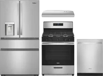 4 Piece Package Includes Refrigerator, Range, Hood And Dishwasher