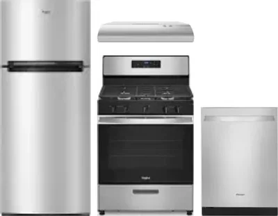 4 Piece Package Includes Refrigerator, Range, Hood And Dishwasher