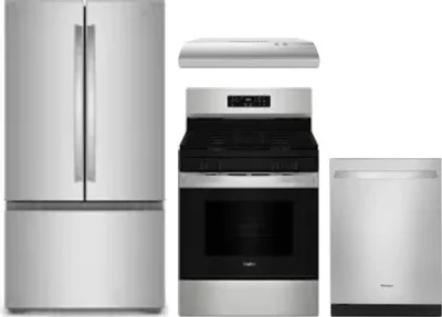4 Piece Package Includes Refrigerator, Range, Hood And Dishwasher