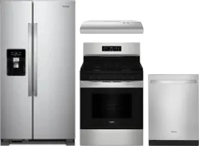 4 Piece Package Includes Refrigerator, Range, Hood And Dishwasher