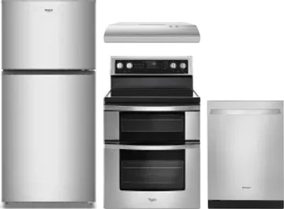 4 Piece Package Includes Refrigerator, Range, Hood And Dishwasher