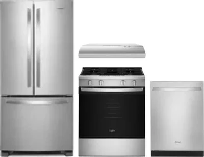 4 Piece Package Includes Refrigerator, Range, Hood And Dishwasher