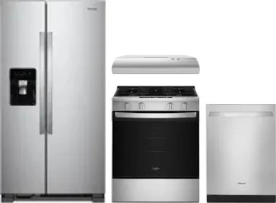 4 Piece Package Includes Refrigerator, Range, Hood And Dishwasher