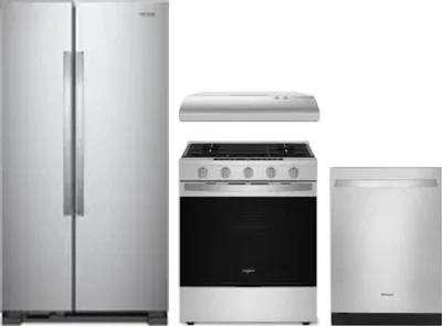 4 Piece Package Includes Refrigerator, Range, Hood And Dishwasher