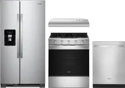 4 Piece Package Includes Refrigerator, Range, Hood And Dishwasher
