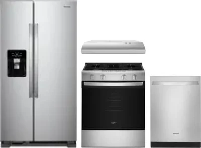 4 Piece Package Includes Refrigerator, Range, Hood And Dishwasher