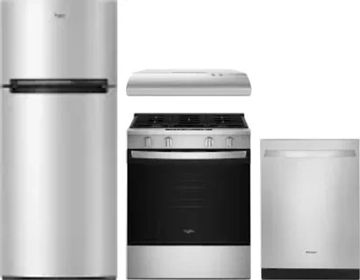 4 Piece Package Includes Refrigerator, Range, Hood And Dishwasher