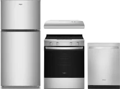 4 Piece Package Includes Refrigerator, Range, Hood And Dishwasher