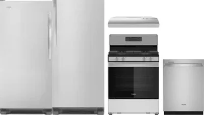 5 Piece Package Includes Refrigerator, Freezer, Range, Hood And Dishwasher