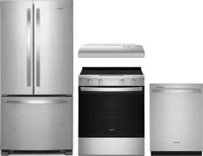 4 Piece Package Includes Refrigerator, Range, Hood And Dishwasher