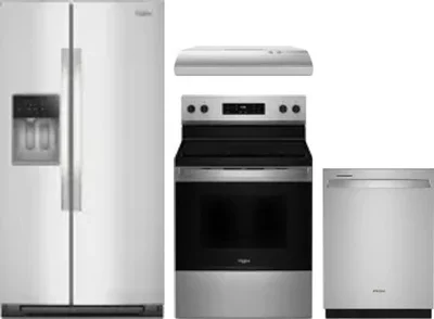 4 Piece Package Includes Refrigerator, Range, Hood And Dishwasher