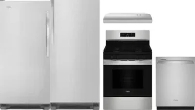 5 Piece Package Includes Refrigerator, Freezer, Range, Hood And Dishwasher