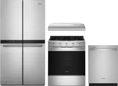 4 Piece Package Includes Refrigerator, Range, Hood And Dishwasher