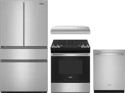 4 Piece Package Includes Refrigerator, Range, Hood And Dishwasher
