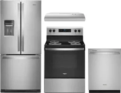 4 Piece Package Includes Refrigerator, Range, Hood And Dishwasher