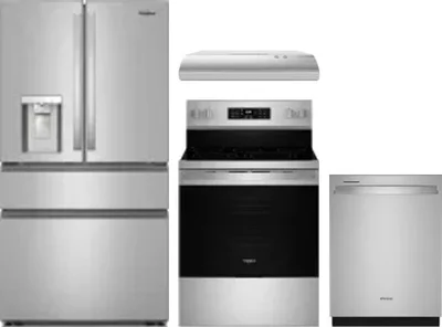 4 Piece Package Includes Refrigerator, Range, Hood And Dishwasher