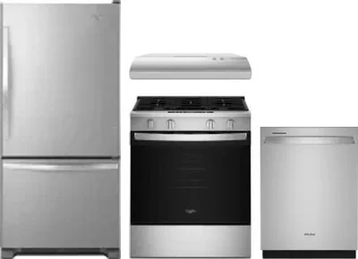 4 Piece Package Includes Refrigerator, Range, Hood And Dishwasher