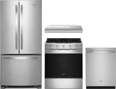 4 Piece Package Includes Refrigerator, Range, Hood And Dishwasher