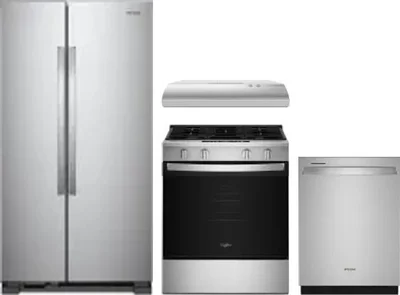 4 Piece Package Includes Refrigerator, Range, Hood And Dishwasher