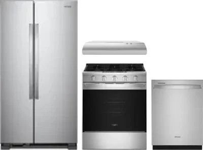 4 Piece Package Includes Refrigerator, Range, Hood And Dishwasher