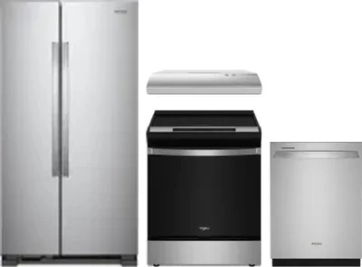 4 Piece Package Includes Refrigerator, Range, Hood And Dishwasher
