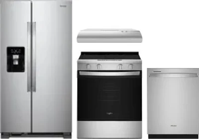 4 Piece Package Includes Refrigerator, Range, Hood And Dishwasher