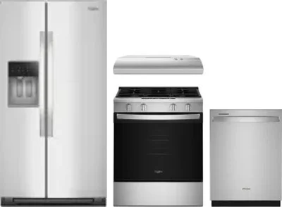 4 Piece Package Includes Refrigerator, Range, Hood And Dishwasher