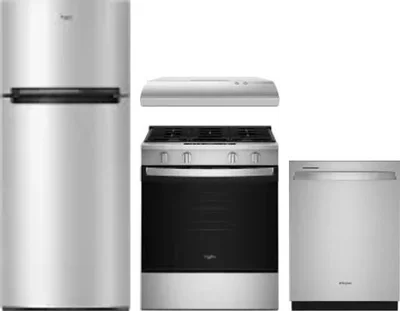 4 Piece Package Includes Refrigerator, Range, Hood And Dishwasher