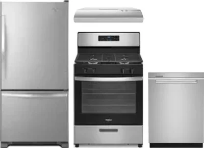4 Piece Package Includes Refrigerator, Range, Hood And Dishwasher